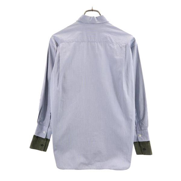 COMME des GARCONS Made In France Check Long Sleeve Cotton Shirt XS Blue Men's Used