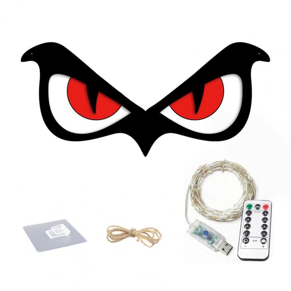 Светящиеся глаза на Хэллоуин Декорации Цветные Хэллоуинские огни Жуткие светодиодные глаза на Хэллоуин для деревьев