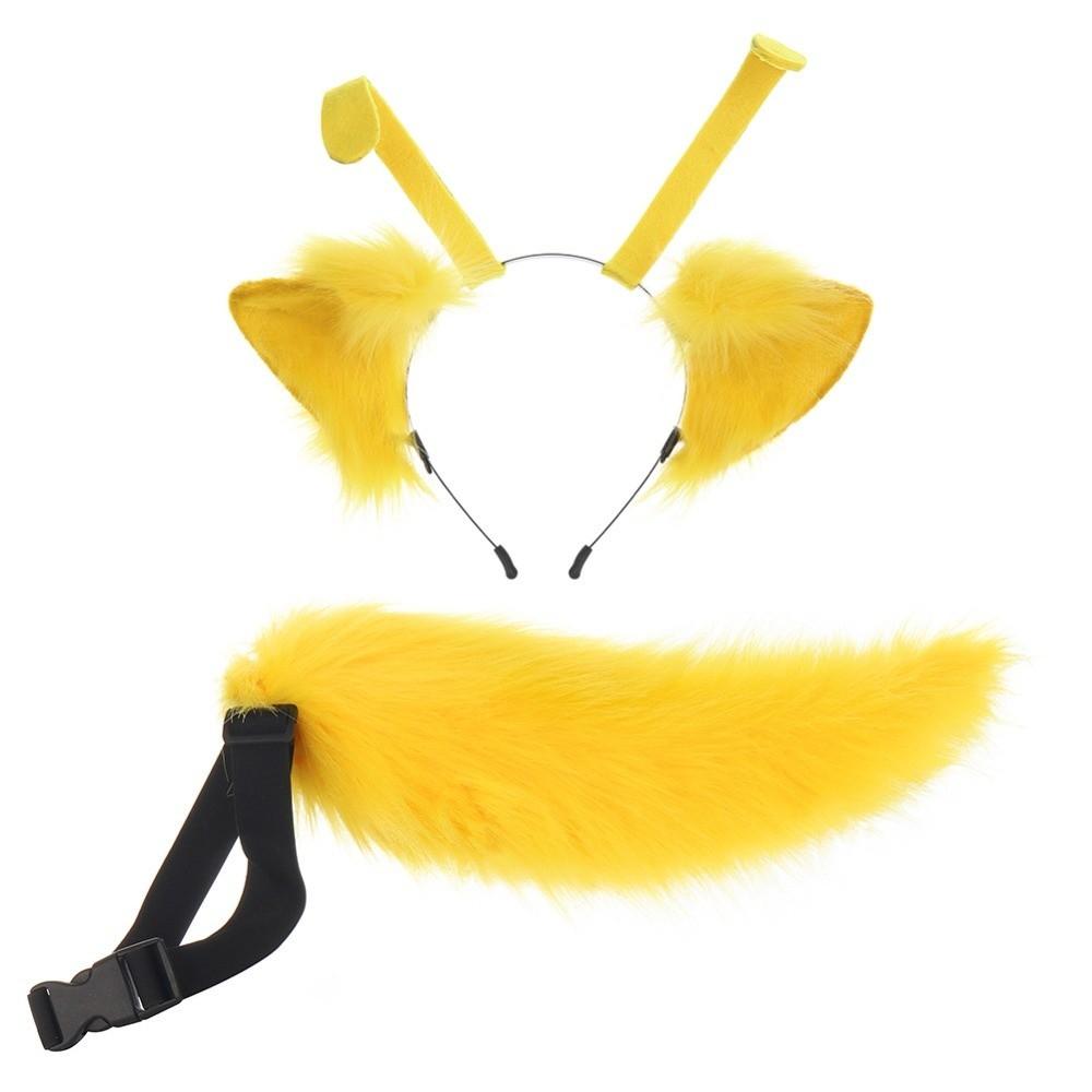 1 Pcs/set Handmade Kitten Ear Hair Hoop Headdress Cosplay Tail Animal Ear Animal Tail Suit Party