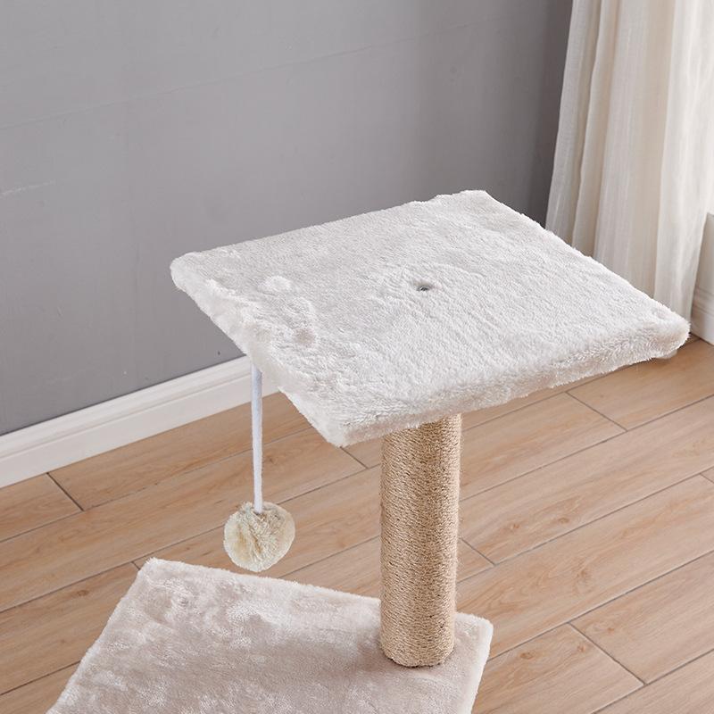 Кошачье дерево для домашних кошек. Современная башня для кошек с когтеточками из сизаля. Кошачья квартира с плюшевой лестницей для лазания и свисающим мячом.