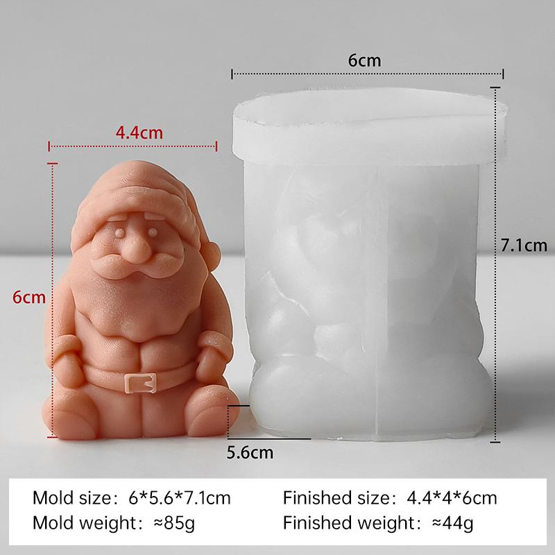 DIY Santa Claus Silicone Mold Handmade Aroma Candle Gypsum Ornaments Molds Christmas Decoration Candle Making