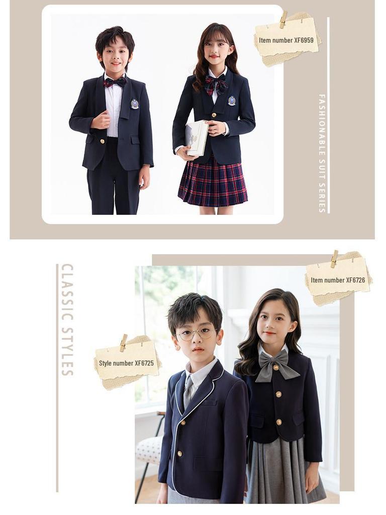 Детская школьная одежда: Блейзеры в британском стиле, Детсадовская и школьная форма, Сезонная классная одежда и Платья для ведущих