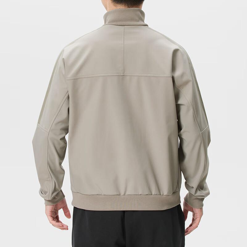 Adidas Jackets Men's Light Khaki Gray Stand Collar Moderate Other KR2533
