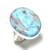 Кольцо из серебра 925 пробы с карибским ларимаром, размер 9,5 q3t70