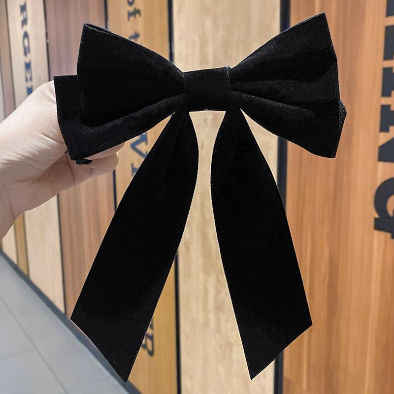 Elegant Velvet Bow Hair Clip Ribbon Bowknot Ponytail Barrette Hair Pin Women Girls Wedding Party Hair Accessories