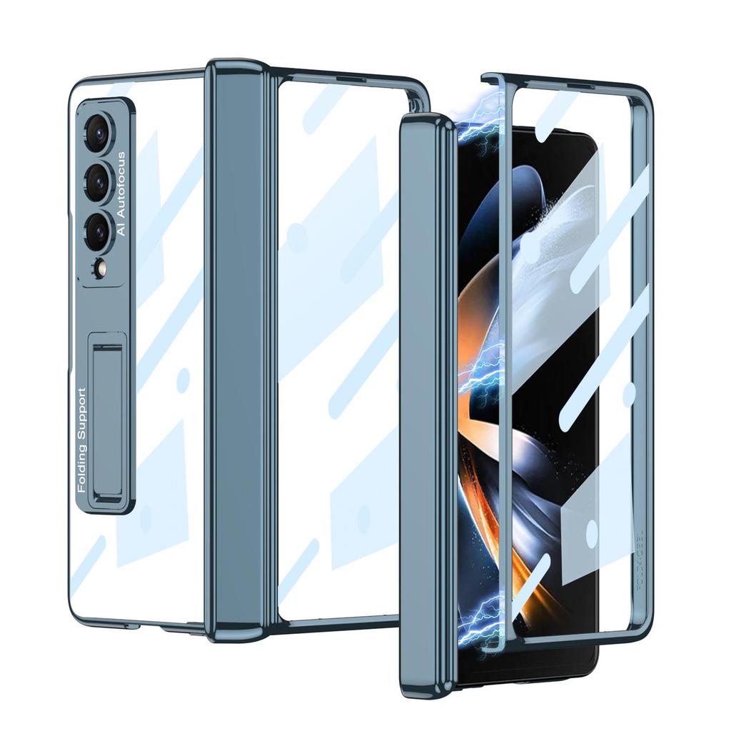Прозрачный магнитный чехол-подставка Samsung Z Fold 4 с гальваническим дизайном Phantom