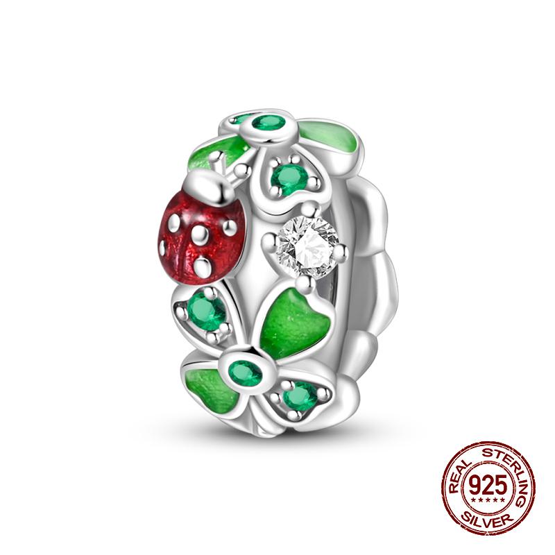 Fashion 100% 925 Sterling Silver Colorful Zircon Stars Moon Separator Charms Bead Fit Original Bracelet Fine DIY Jewelry