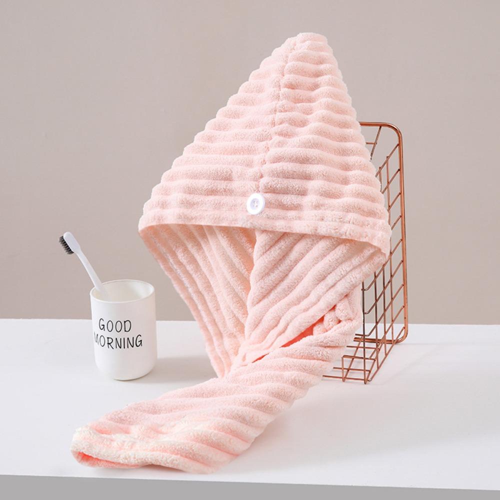 Супервпитывающая женская шапочка для сушки волос с кнопкой, мягкая быстросохнущая шапочка-полотенце для волос