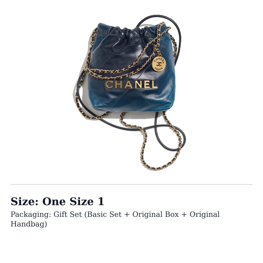 CHANEL 22Bag Bright Calfskin Bucket Bag, Shoulder Bag, Crossbody Bag Mini Women's Gradient Blue AS3980-B10681-NN490