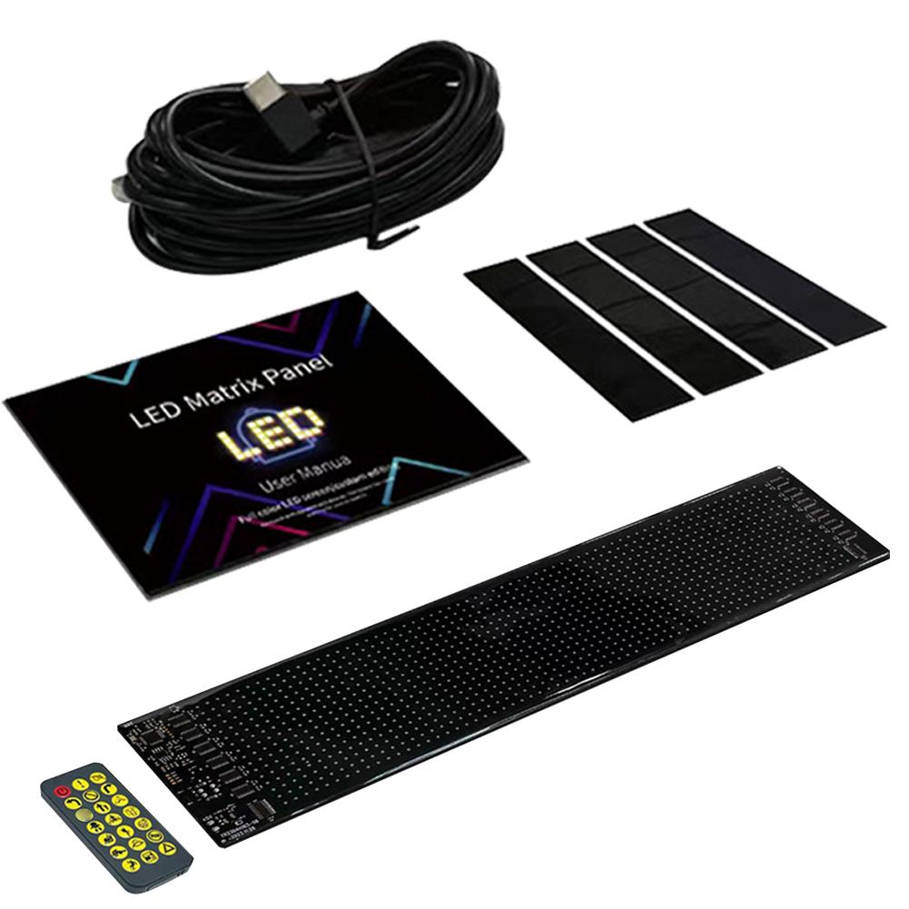 Управление через приложение Гибкий светодиодный знак для автомобиля Сверхяркий RGB-шаблон Бегущая строка Анимационный дисплей Водонепроницаемый IP65 Совместимый с Bluetooth