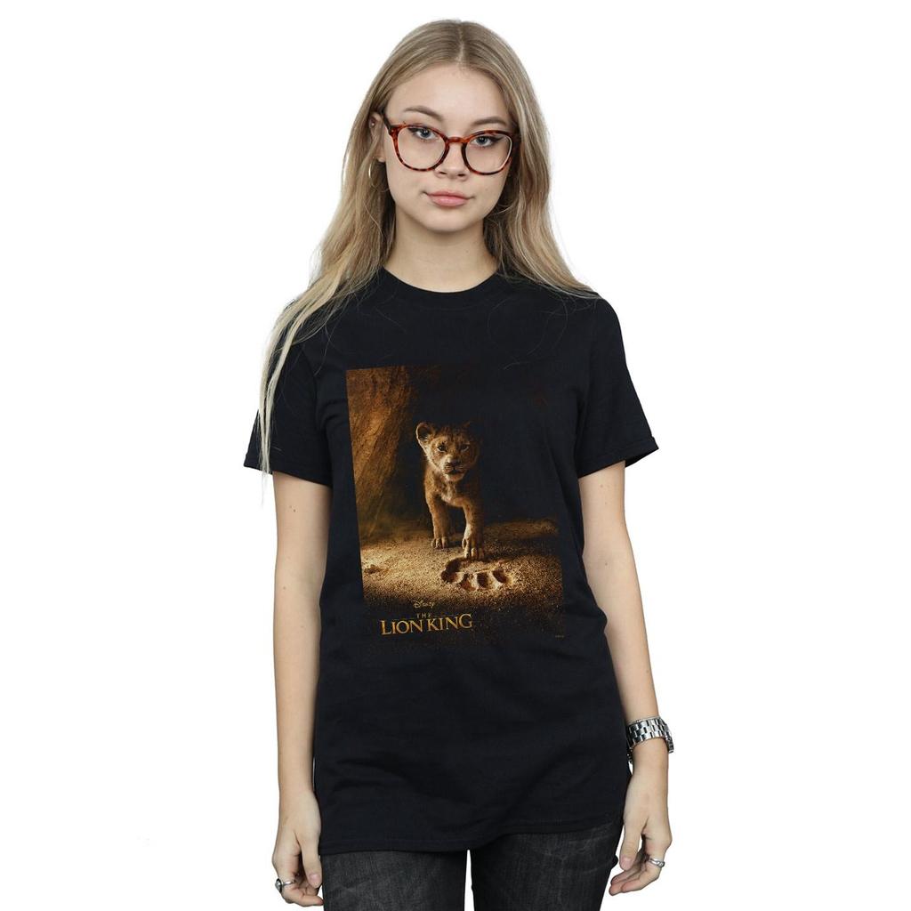 Disney Womens/Ladies The Lion King Movie Simba Poster Cotton Boyfriend T-Shirt