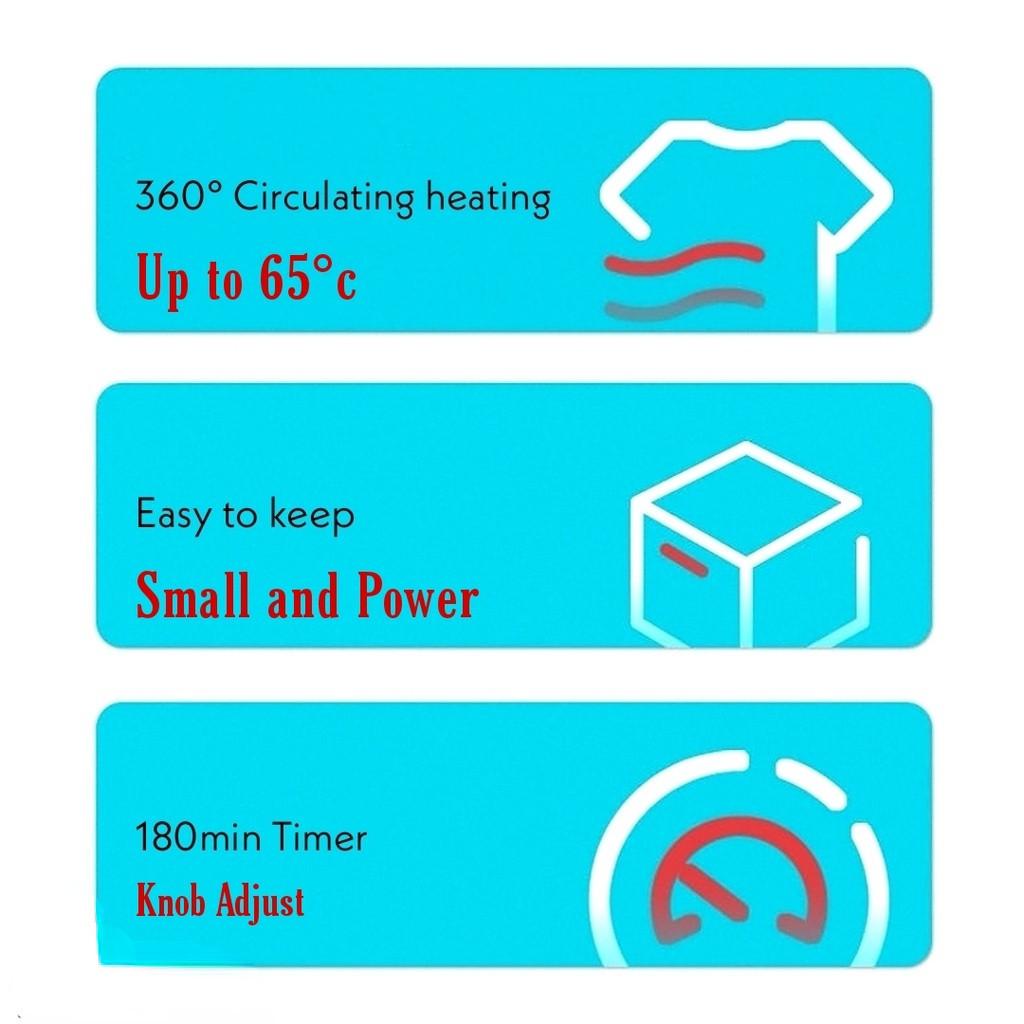 Portable Quick-Drying Machine with Intelligent Timer 900W Folding Mini Clothes Dryer for Household Dormitory