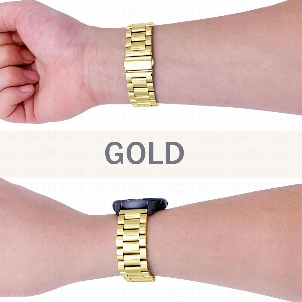22 мм 20 мм 18 мм Металлический ремешок для Samsung Galaxy Watch 3 4 Active2 S2 Gear S3 Gt 2 Huawei GT2/Amazfit GTR Браслет из нержавеющей стали Подарок на День матери
