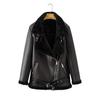 Winter Coats Women Thickness Faux Leather Fur Sheepskin Female Fur Leather Jacket Aviator Outwear