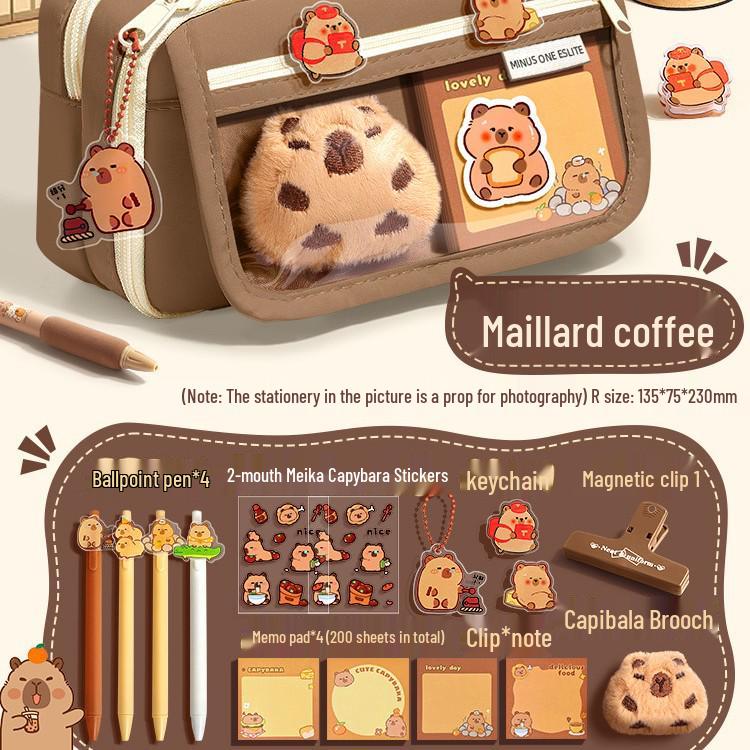 Капибара Прозрачный пенал большой вместимости, грязеотталкивающий, милый и стильный для учеников средней школы