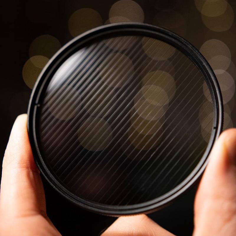 Blue Rainbow Streak Lens Filter Special Effects Anamorphic Optical Glass 77mm/82mm Flare Camera Filter w/Rotating Ring for DSLR