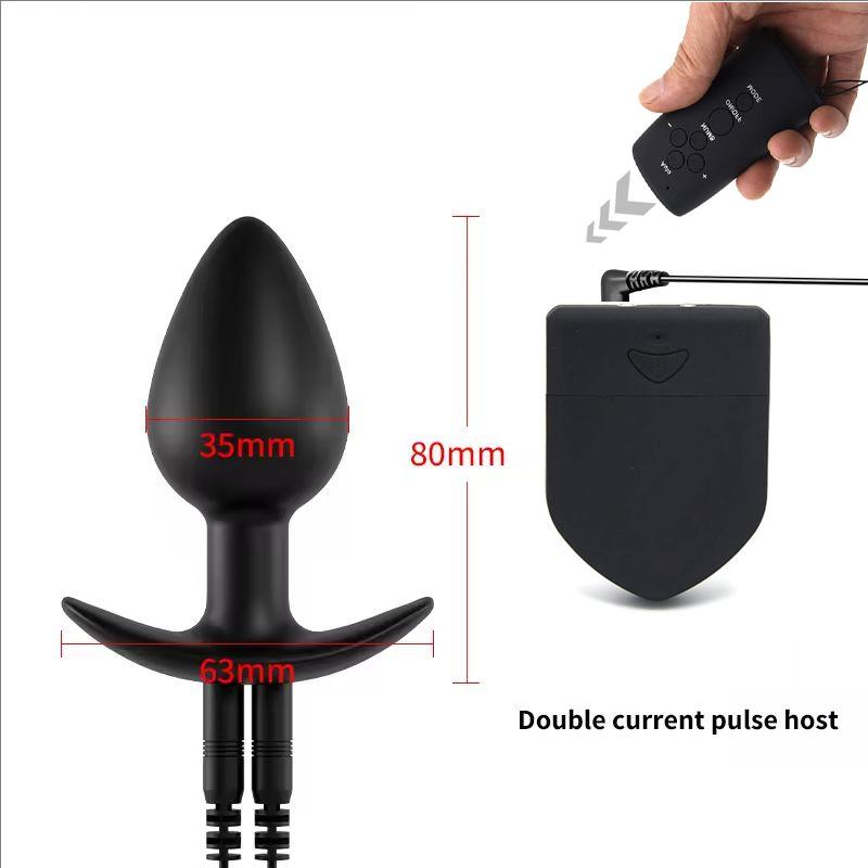 Вибратор с электрошоком Женский силиконовый анальный плаг Беспроводной пульт Мужской массаж простаты Товары для взрослых Анальная мастурбация Секс-игрушка