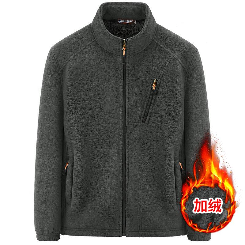 Куртка из плюшевого флиса мужская осенне-зимняя, новая, для занятий спортом на открытом воздухе, мужской кардиган из ягненка, модная мужская одежда