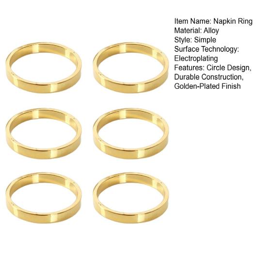 6/12 шт. Золотые кольца для салфеток Металлические кольца Дизайн Держатели для салфеток Пряжки Семейный ужин Свадебная вечеринка Украшение стола