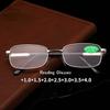 Metal Frame Real Glass Lens Reading Glasses Men Women Square Full Frame Optical Glasses Scratch Resistant Diopter Glasses Óculos