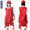 Womens Basketball Jersey Set Fake Two-Piece Short Sleeve Top Breathable Loose Fit Training Game Team Uniform
