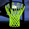 1pc Glowing In The Dark Basketball Net, Outdoor Portable Nylon Net, Fluorescent Green Basketball Net, 12 Hook Standard Basketball Net