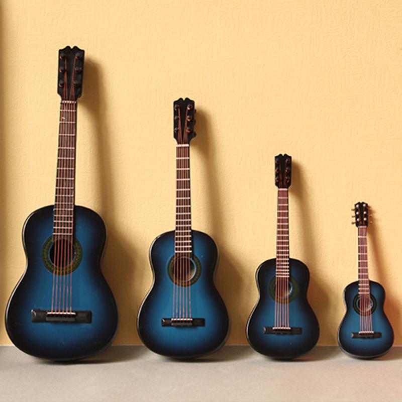 Mini Guitar Miniature Model Classical Guitar Miniature Wooden Mini Musical Instrument Model