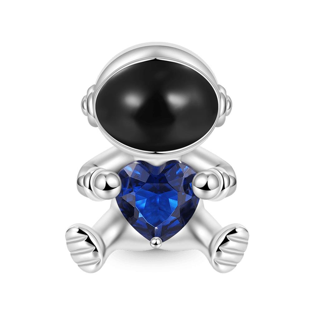 S925 Silver Salamander Heart Bead Cartoon Robot Vampire Theme Handmade Jewelry DIY Accessory