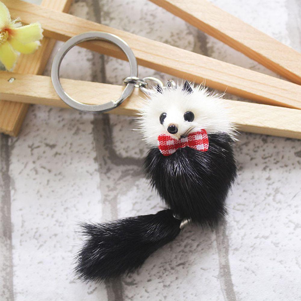 Decor Women Fur Ball Backpack Pom Accessories Car Keyring Keychain Key Chains Mink Fur Key Ring