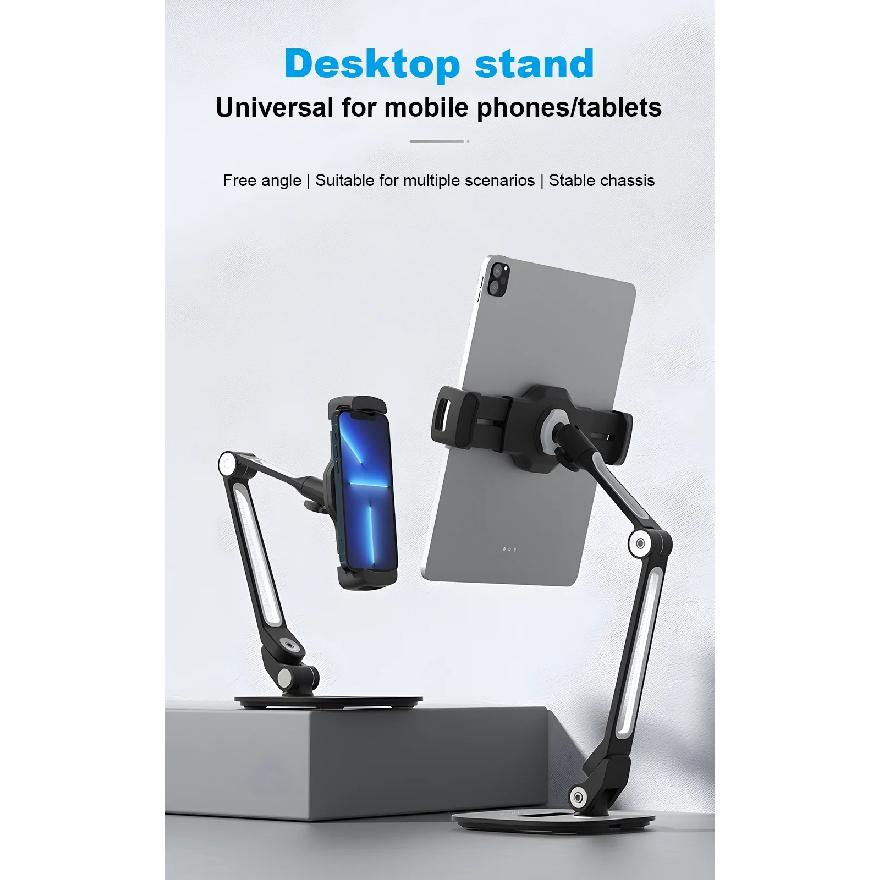 Portable Tablet Stand Aluminum Alloy Desktop With 360 ° Rotation Ultra Stable 1kg Load Capacity Foldable Adjustable Lazy Holder