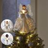 Christmas Tree Topper Glowing Angel Christmas Tree Decoration for Christmas Holiday Home Angel Wings Tree Topper Ornament