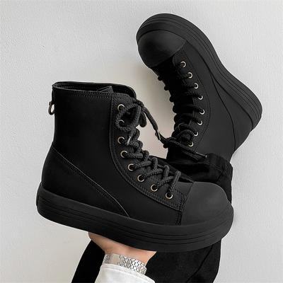 Модные туфли для пар на толстой подошве, увеличивающие рост. Классические и модные стили. Модные туфли для отдыха на открытом воздухе и вечеринок. Повседневные черные туфли для молодежи.