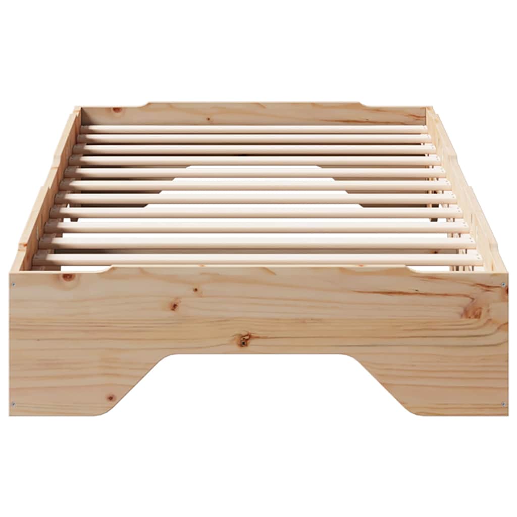 Solid Wood Bed Frame without Mattress Stackable 75 x 190 cm