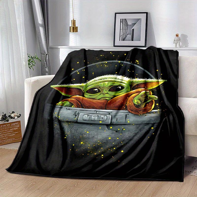 1pc. Cute Yoda Print Blanket - Perfect for Home, Office, Outdoor Use, Gift Idea, Suitable for All Seasonsz0417275