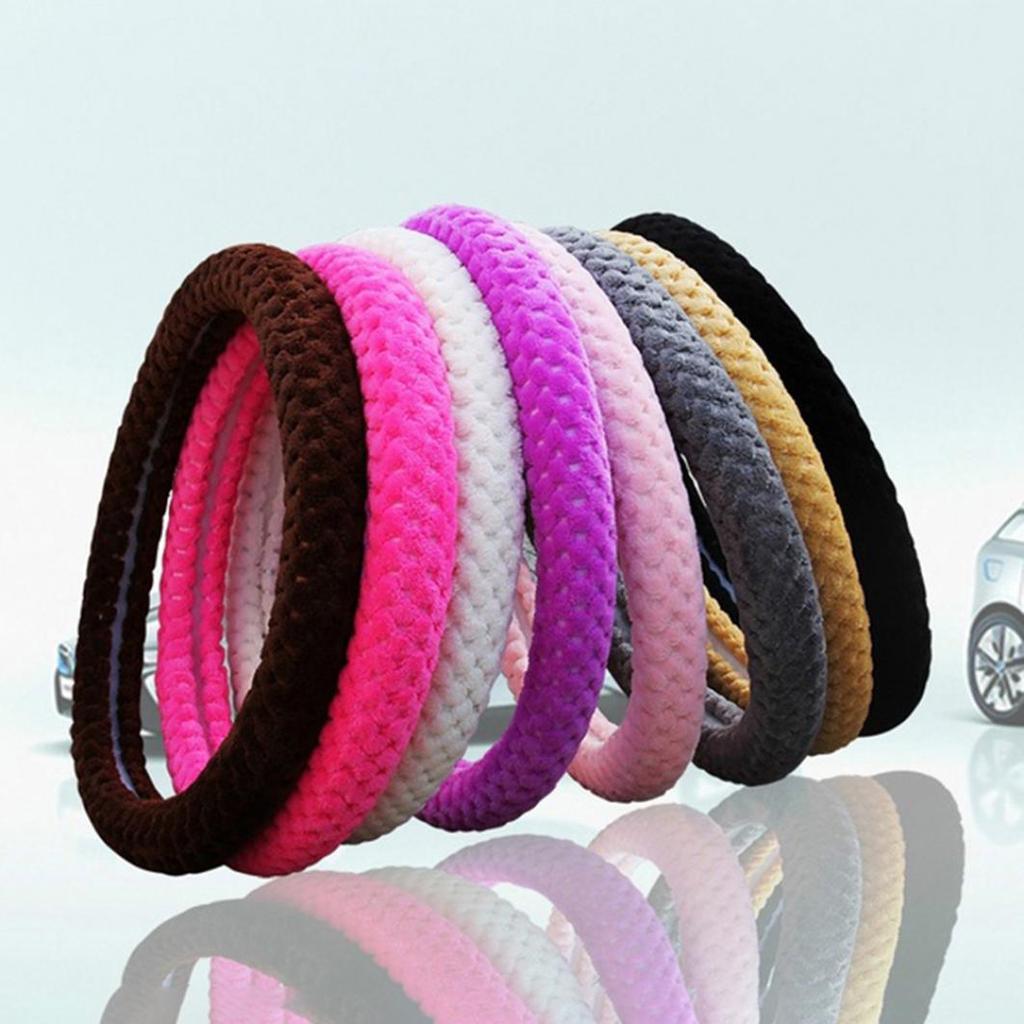 Универсальный зимний противоскользящий мягкий плюшевый защитный чехол на руль автомобиля