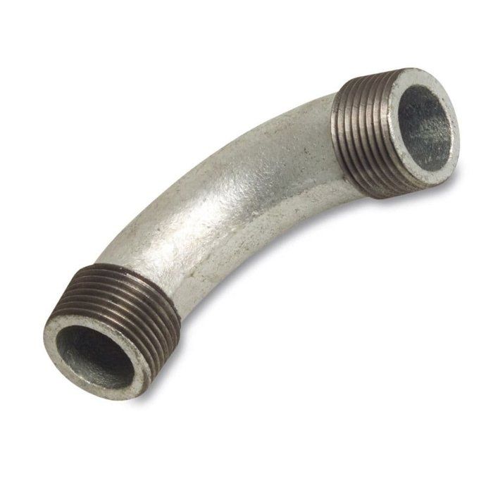 Coude fileté - KLASEBO - Fonte malléable 90° 1/2 pouce - Galvanisé anti-corrosion - DVGW & DIN EN 10242 - Filetage 1/2"