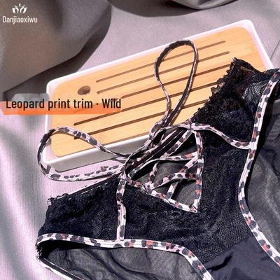 Роскошное нижнее белье с леопардовым принтом и кружевом Cross - сексуальное, дышащее, треугольное, приподнимающее бедра для женщин