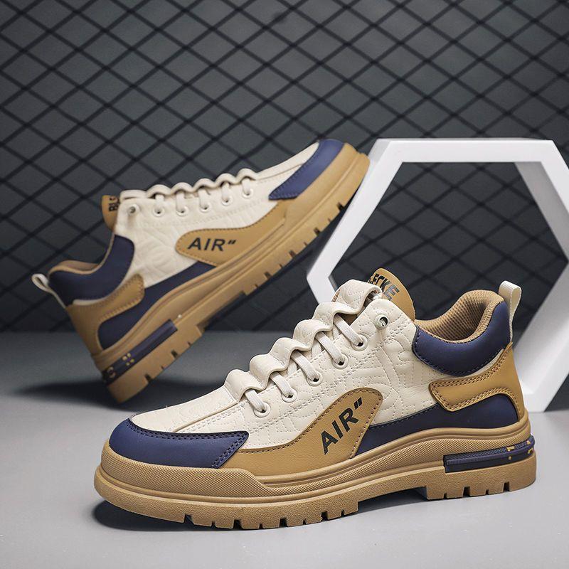 Men's Shoes 2025 Autumn and Winter New Versatile Guochao Men's Leather Surface Waterproof Casual Running Men's Sports Shoes Men's Shoes