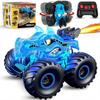 Cross-Border Dinosaur Stunt Remote Control Car with Spray Lights, Standing Rotation, and Climbing Off-Road Features