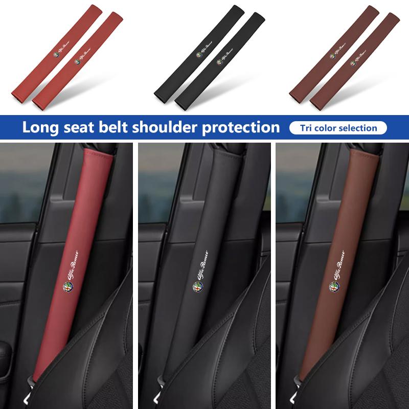 YHLOV1 Car Seat Seat Belt Shoulder Protector Pad Auto Accessories For Alfa Romeo Giulietta GT 159 147 156 Mito Brera Giulia Spider F1