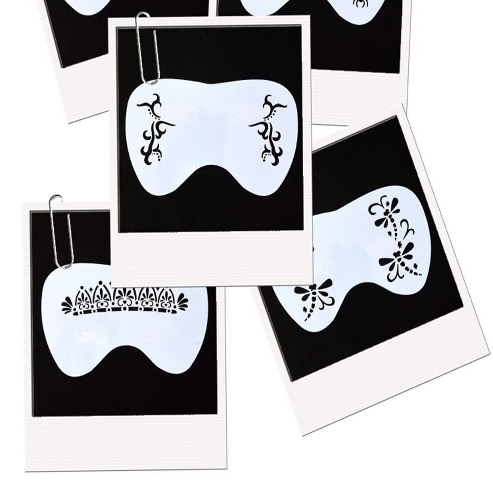 Трафареты для рисования на теле с изображением животных, шаблоны для татуировок на лице, праздничные украшения