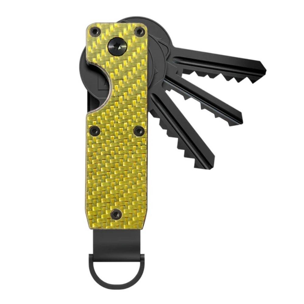 Вмещает 2-6 ключей Металлический органайзер для ключей Чехол-держатель для ключей из углеволокна для ключей длиной менее 6,2 см