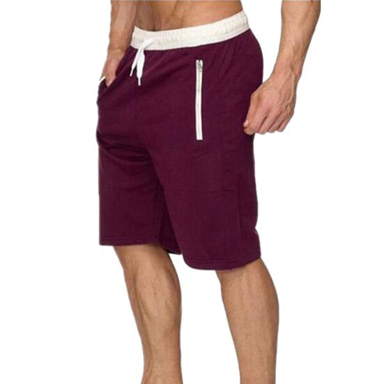 Мужские шорты с эластичной талией, регулируемые на шнурке, повседневные спортивные шорты, однотонные, с поясом и карманом, фитнес-шорты