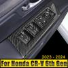 For Honda CR-V CRV 6th Gen 2023 2024 2025 Hybrid ABS Car Door Armrest Panel Window Switch Lift Buttons Cover Frame Trim Stickers