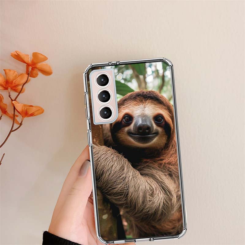 Cute Sloth Clear Phone Cases for Samsung S26 Ultra Galaxy S25 Edge S24 S23 FE S21 Plus S20 S22 S10 Cover Patterned Compatible wi