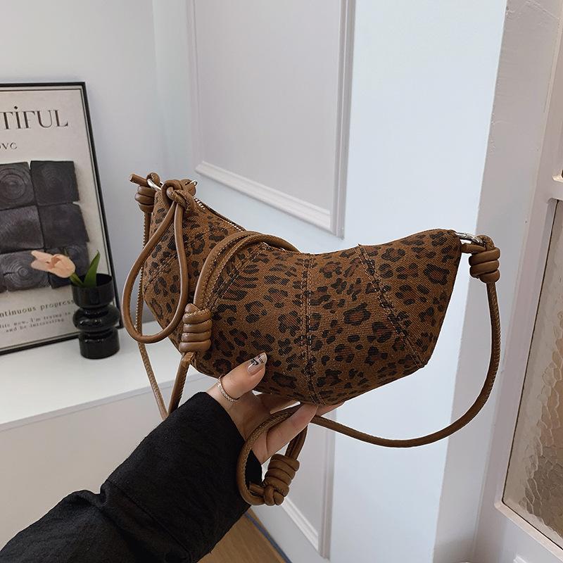 Нишевая дизайнерская сумка женская новая леопардовая сумка подмышку универсальная на плечо сумка-мессенджер