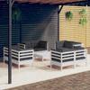 9 piece Garden Lounge Set with Anthracite Cushions Pine Wood