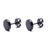 4Pairs Men Fashion Black Round Dumbbell Ear Clip Sets