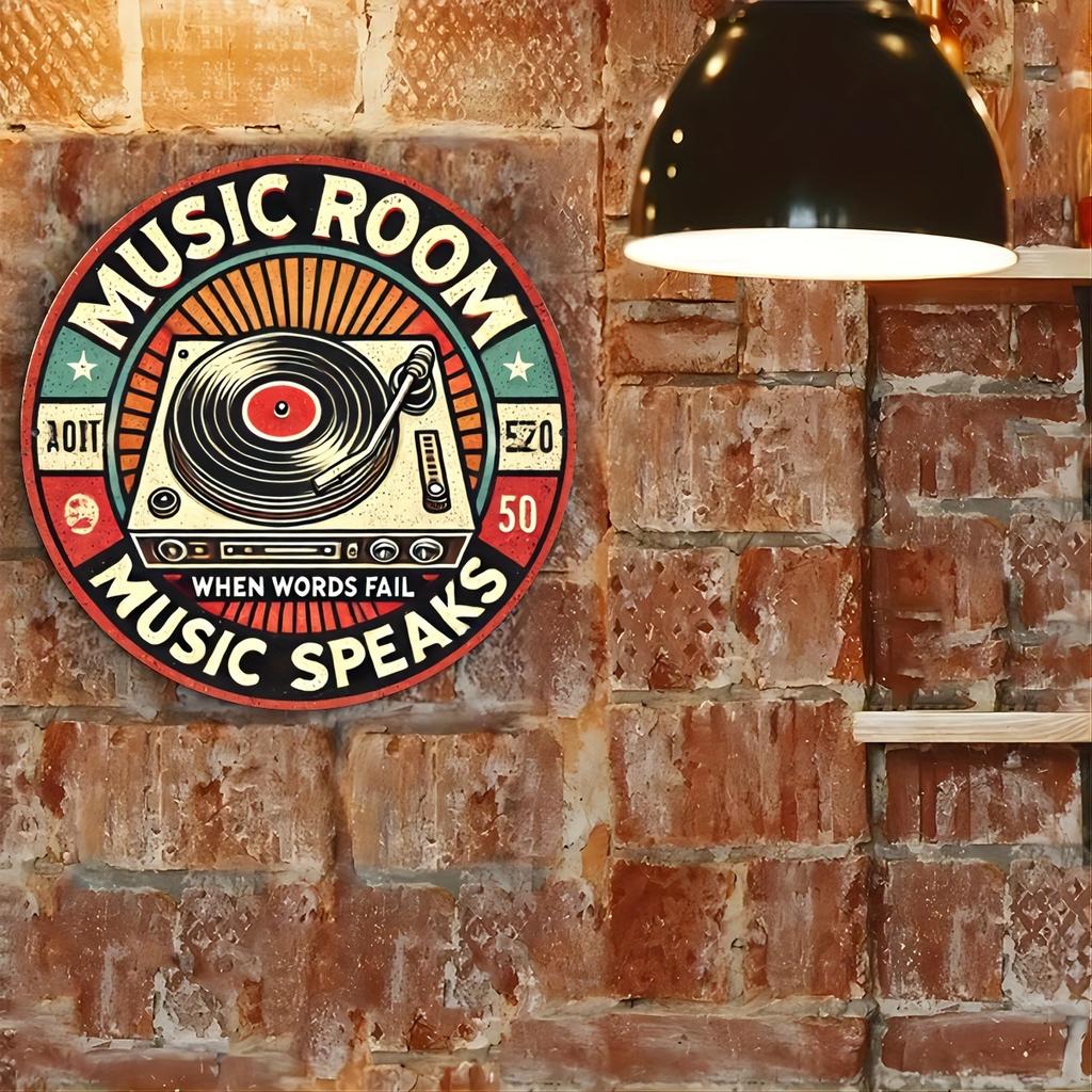 Винтажная деревянная табличка с пластинкой 7,8x7,8 дюймов — идеальный вариант для любителей музыки, идеально подходит для спальни, кафе, домашнего бара и клуба, отличный рождественский подарок