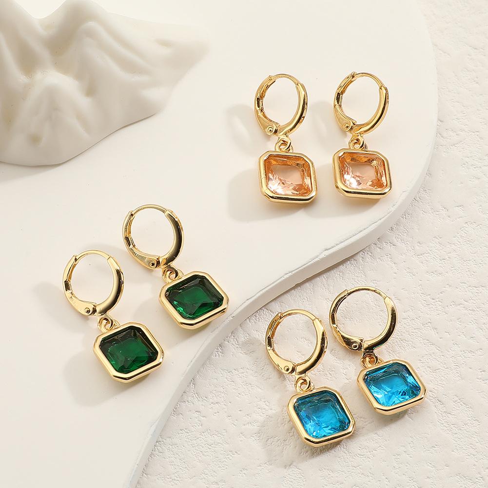 Квадратные серьги-капли с цирконом, новые женские модные украшения, серьги-гвоздики с дикой индивидуальностью